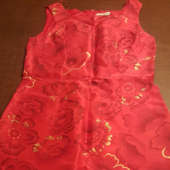 Coldwater Creek Silk Floral Sheath and Red Jacket - Picture 2 of 6